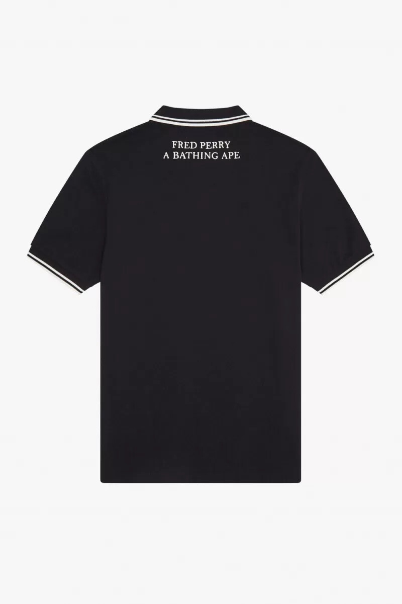 camisa de camuflaje negra para hombre de fred perry
