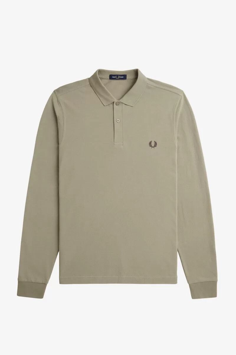 camisa fred perry m6006 para hombre gris cálido rojo oscuro