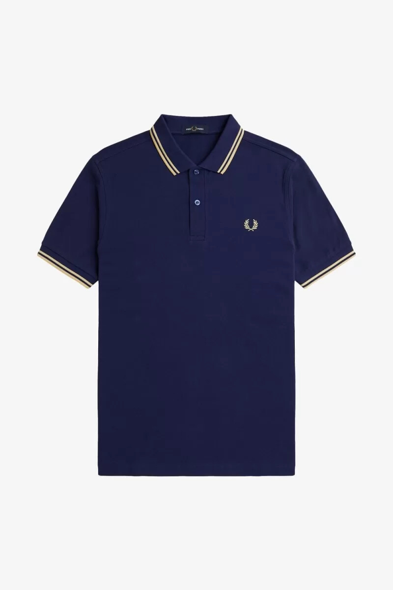 camisa fred perry m3600 para hombre color azul marino francés crema aguamarina crema aguamarina