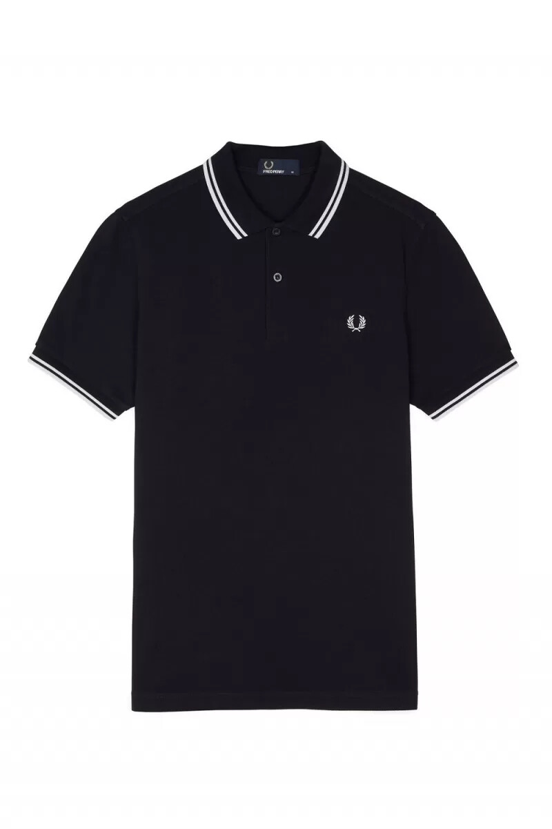camisa fred perry m3600 para hombre azul marino y blanco