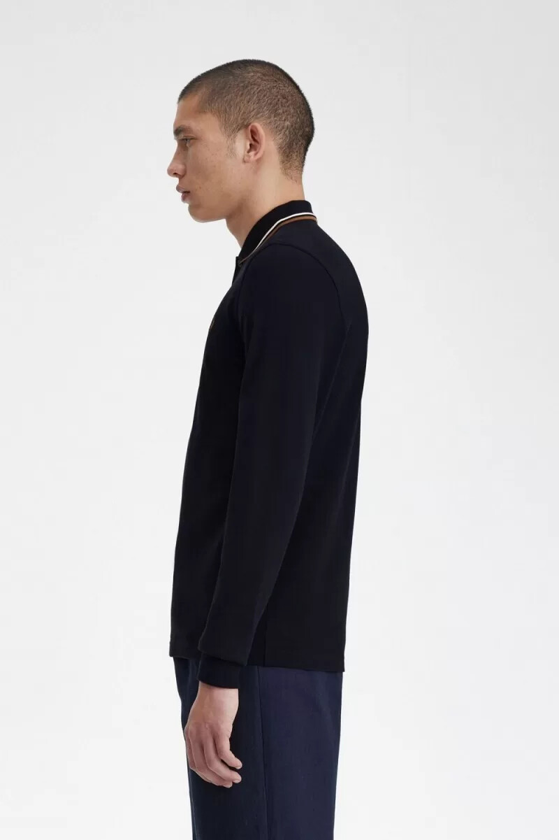 camisa fred perry m3636 para hombre azul marino blanco nieve y marrón