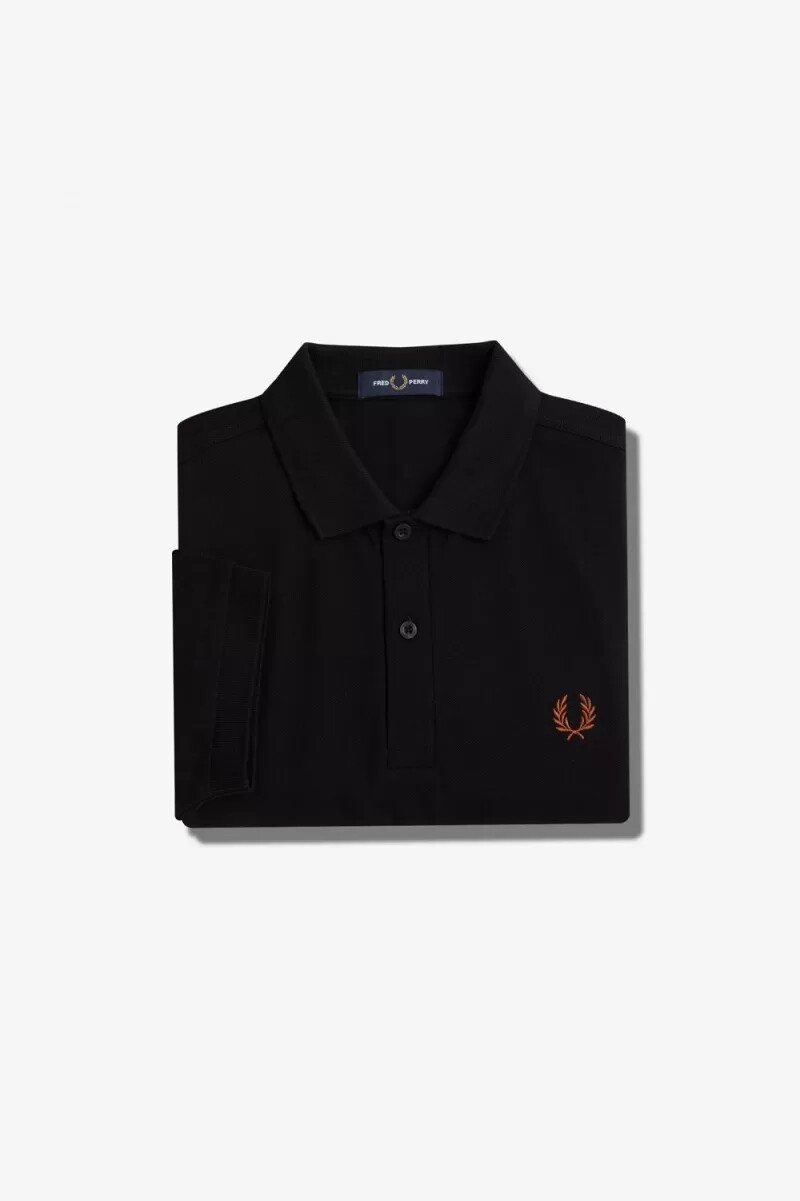 camisa fred perry m6000 para hombre color negro y marrón whisky