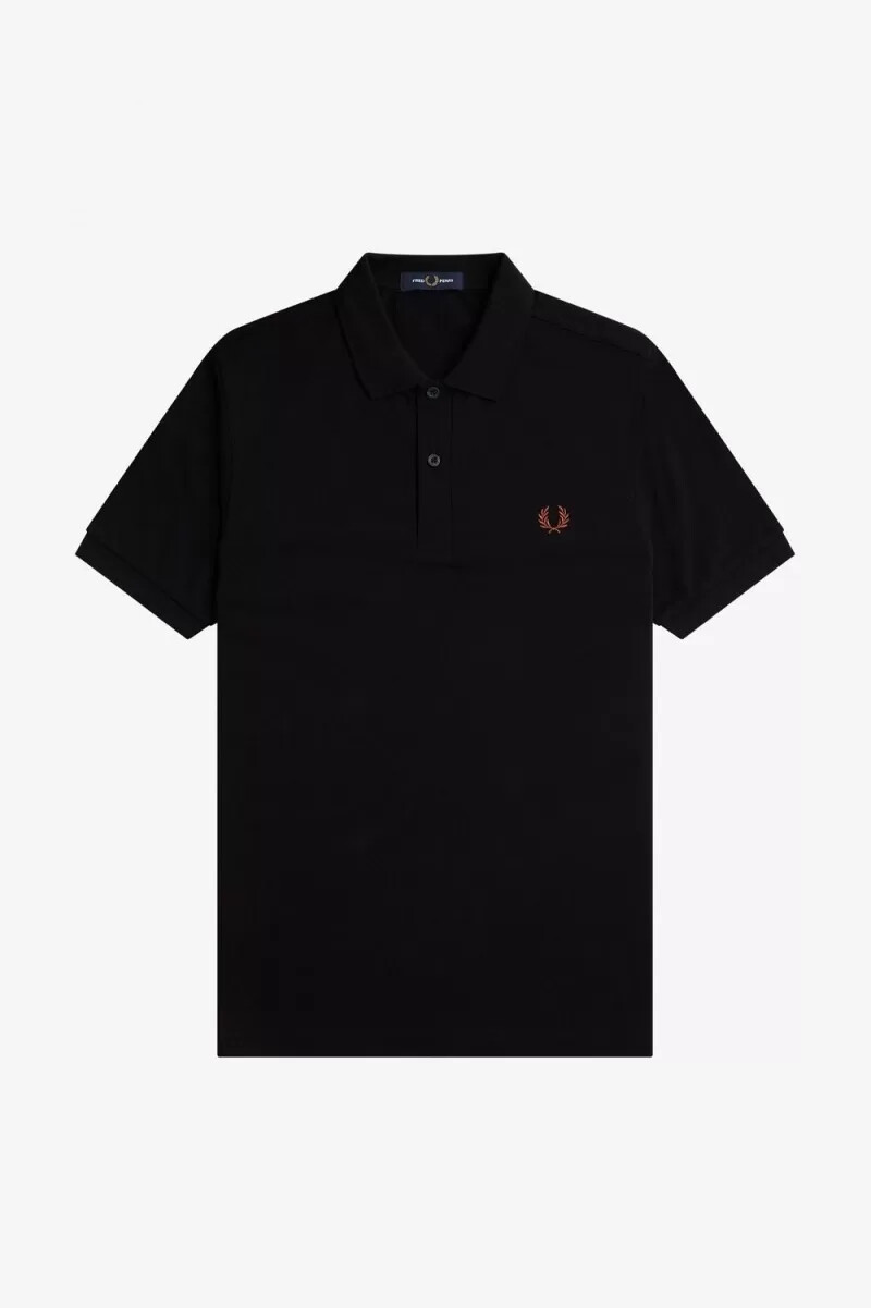 camisa fred perry m6000 para hombre color negro y marrón whisky