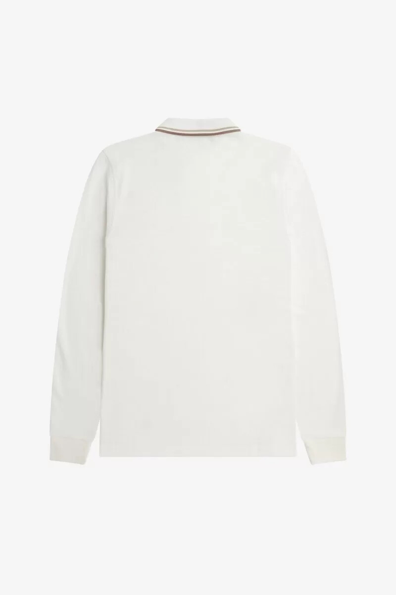 camisa fred perry m3636 para hombre color blanco nieve y verde avena