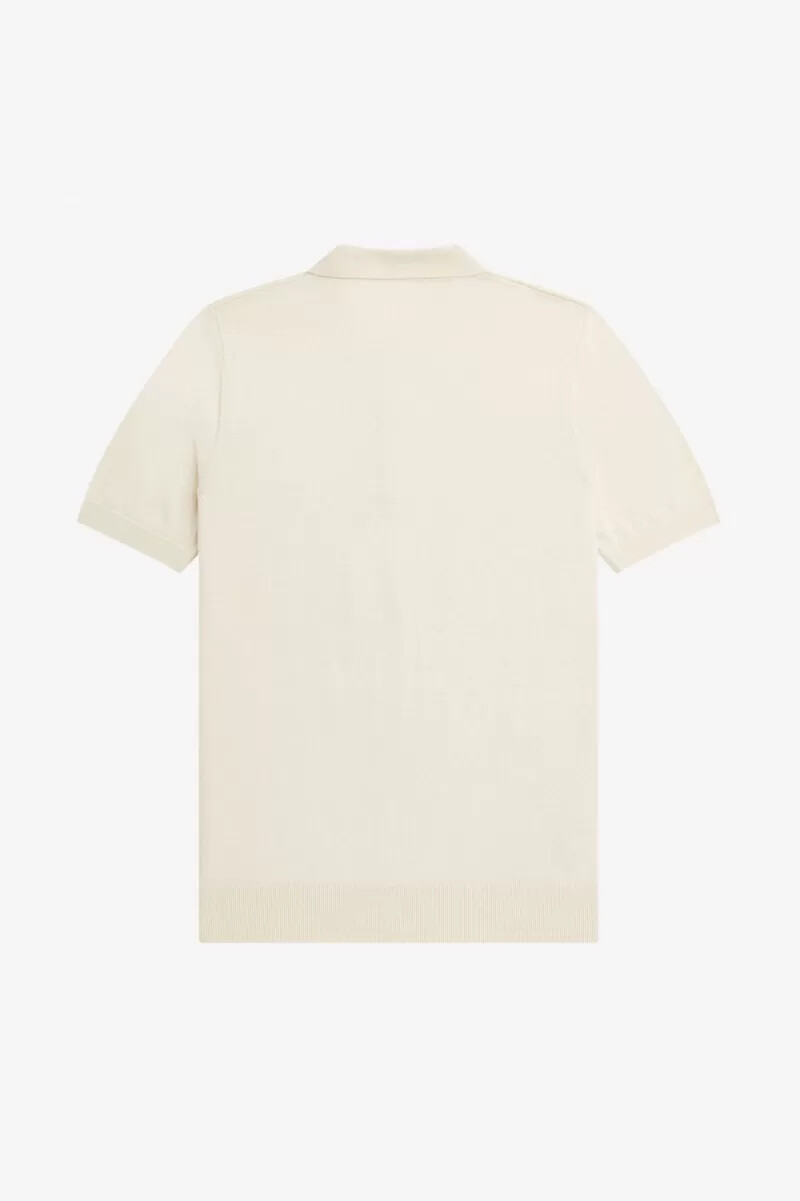 camisa de punto con paneles tonales de fred perry para hombre en beige