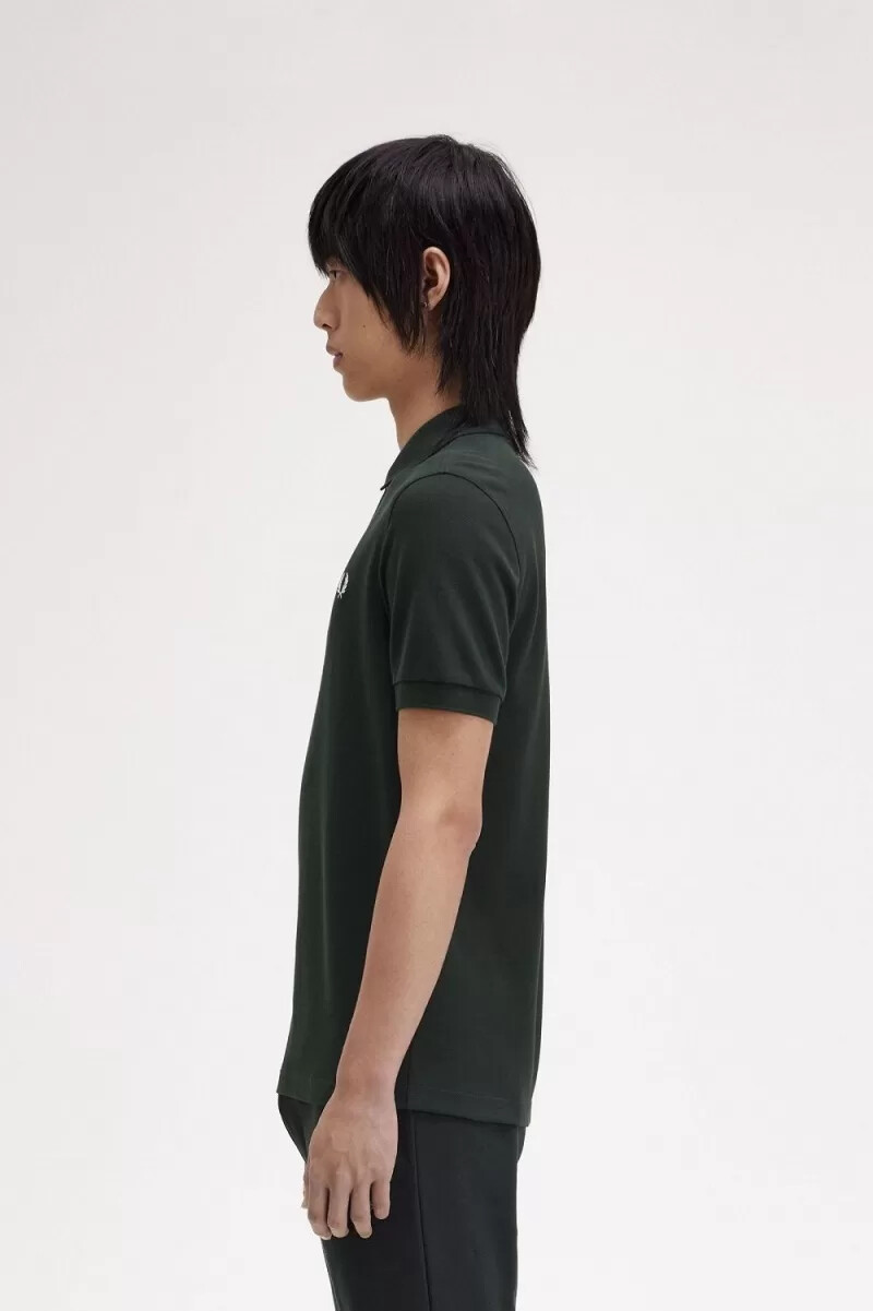 camisa fred perry m6000 para hombre verde noche blanco nieve