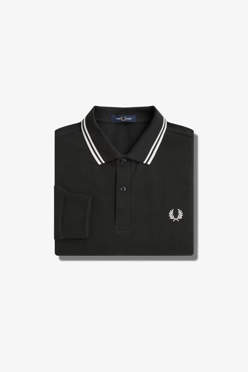 camisa fred perry m3636 para hombre verde noche blanco nieve