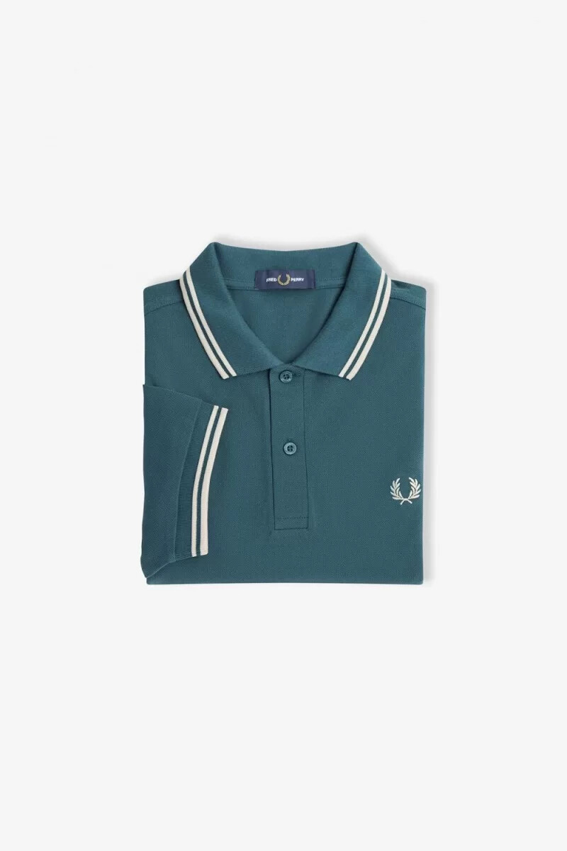 camisa fred perry m3600 para hombre azul petróleo menta claro