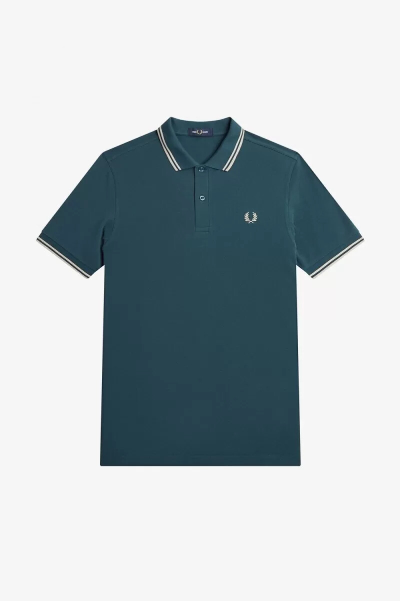 camisa fred perry m3600 para hombre azul petróleo menta claro