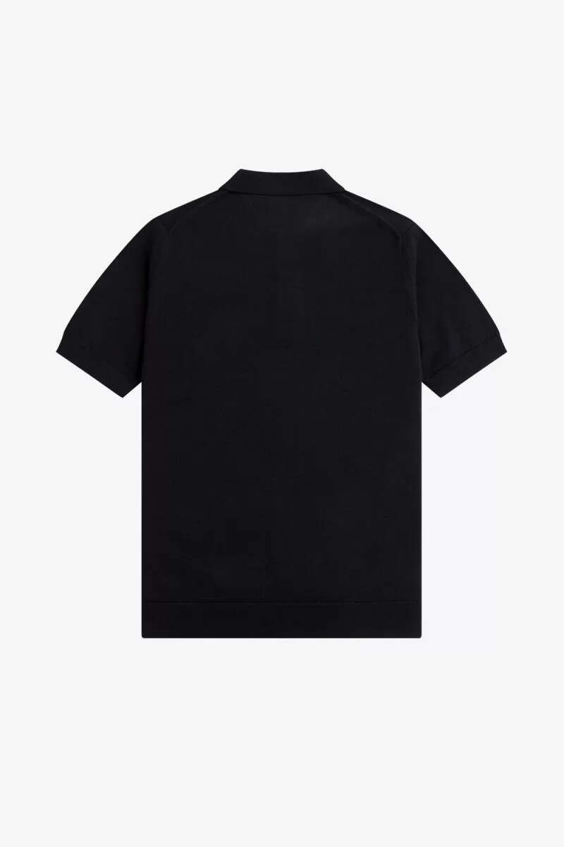 camisa clásica de punto fred perry para hombre azul marino