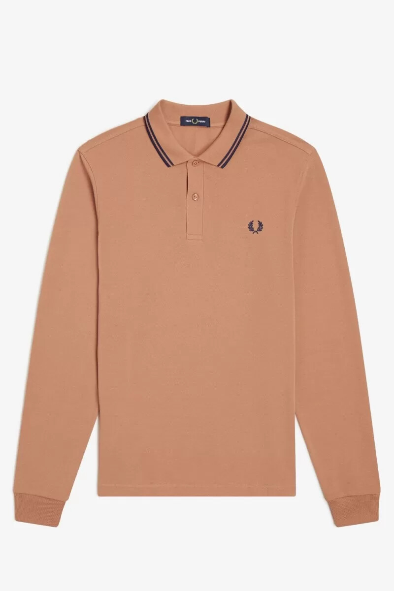 camisa fred perry m3636 para hombre color óxido claro azul marino francés