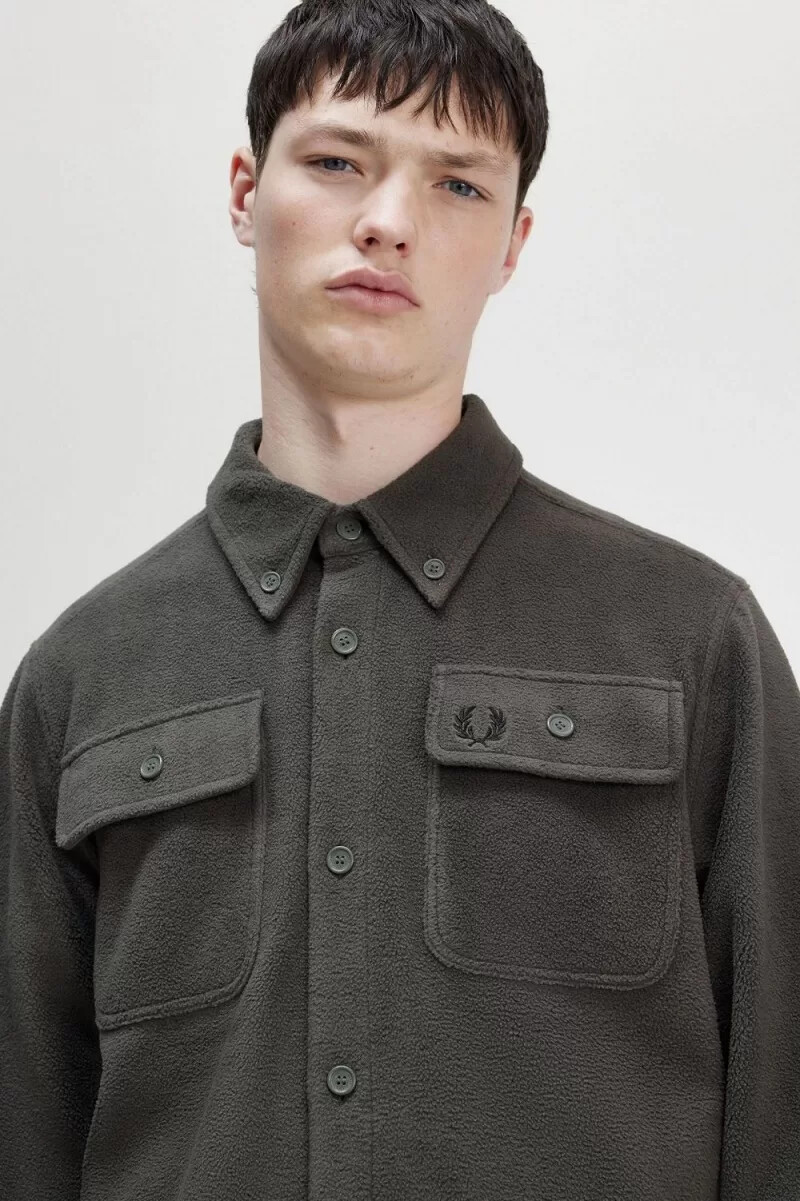 camisa polar fred perry para hombre verde campo