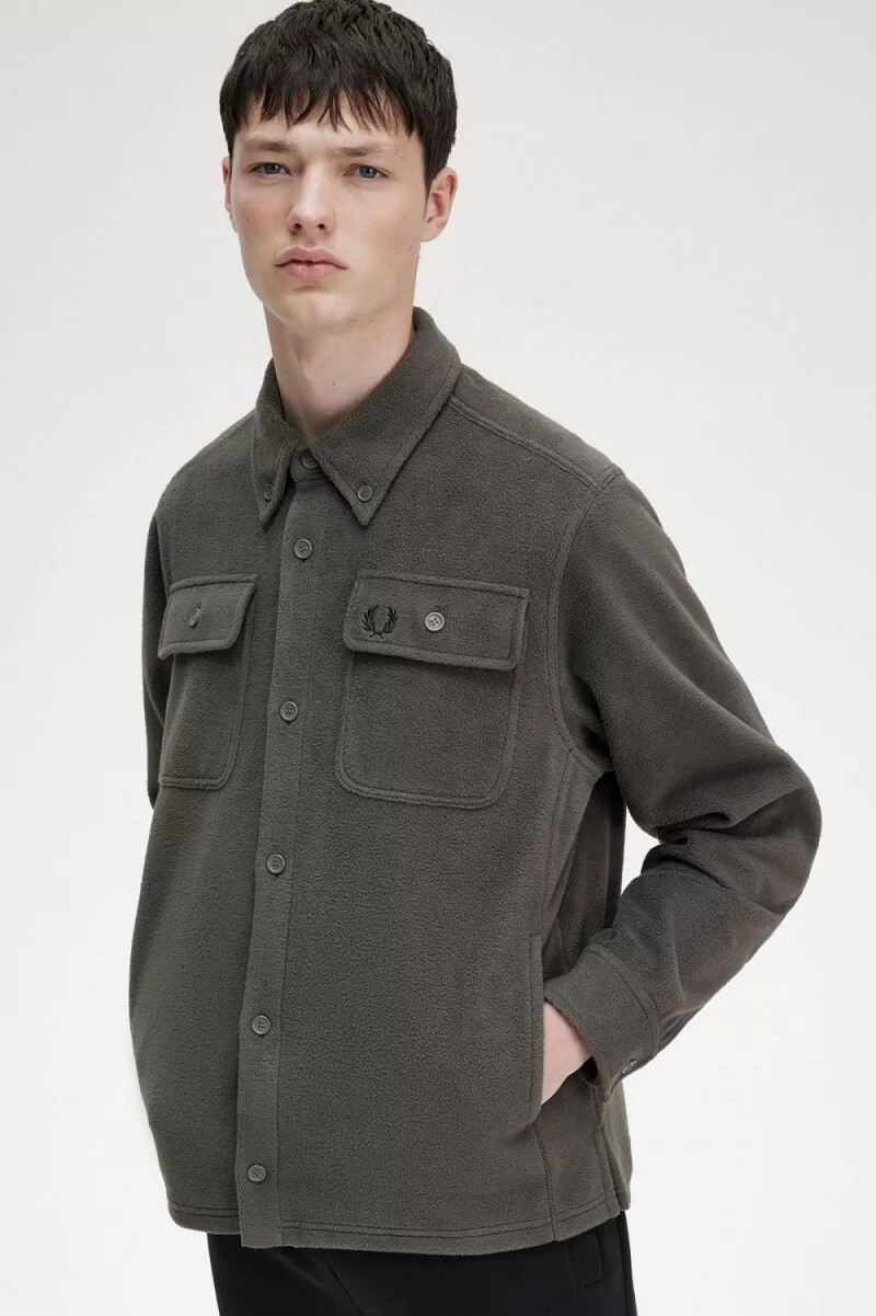 camisa polar fred perry para hombre verde campo