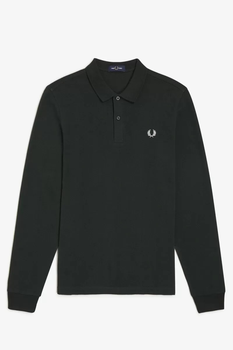 camisa fred perry m6006 para hombre verde noche