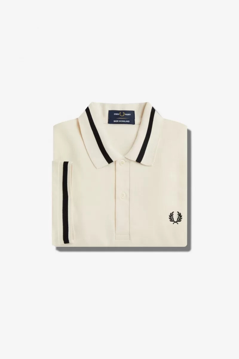 camisa fred perry m2 para hombre beige y negra