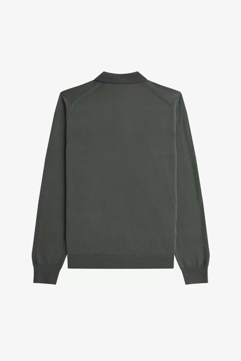 camisa clásica de punto fred perry para hombre color verde campo