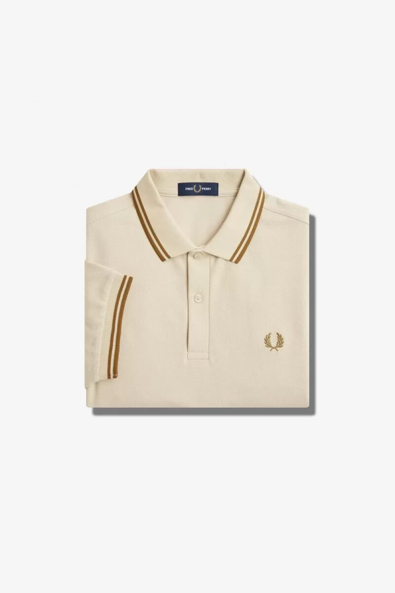 camisa fred perry m3600 para hombre color avena café oscuro café oscuro