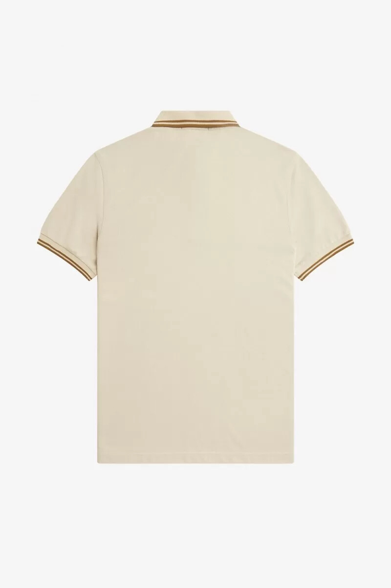camisa fred perry m3600 para hombre color avena café oscuro café oscuro