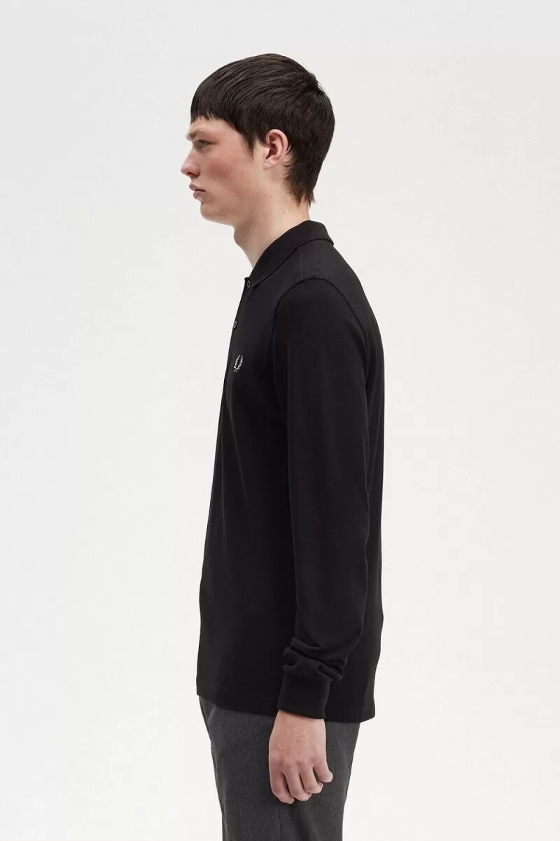 camisa fred perry m6006 para hombre color negro cromado