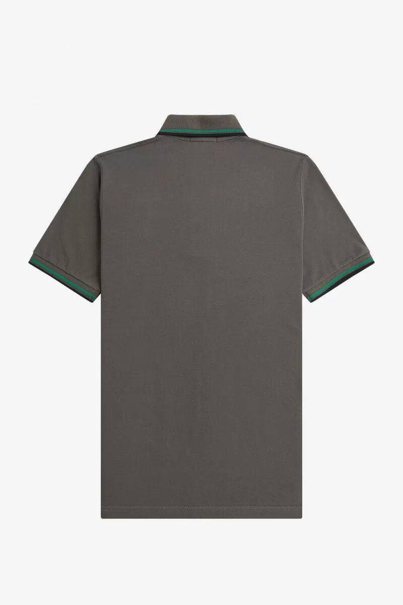 camisa fred perry m12 para hombre verde campo verde y negro