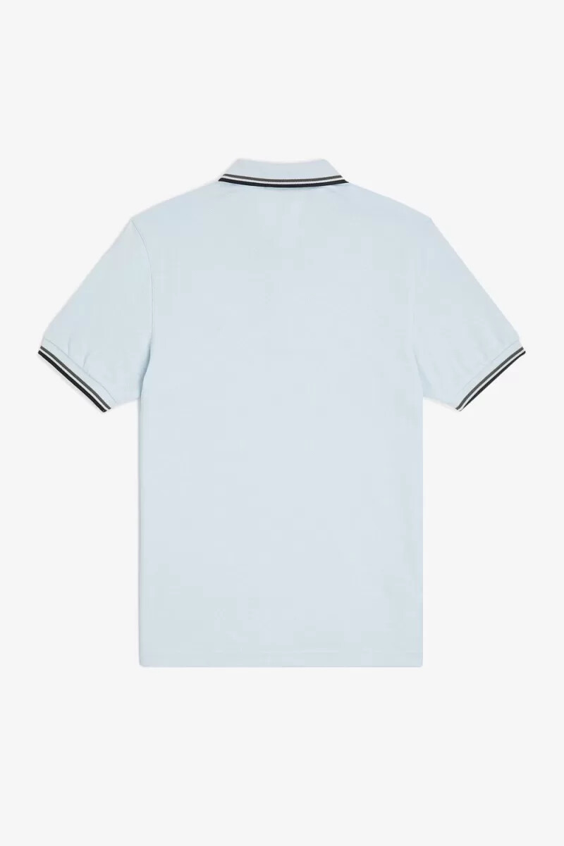 camisa fred perry m3600 para hombre color verde aguamarina claro y negro