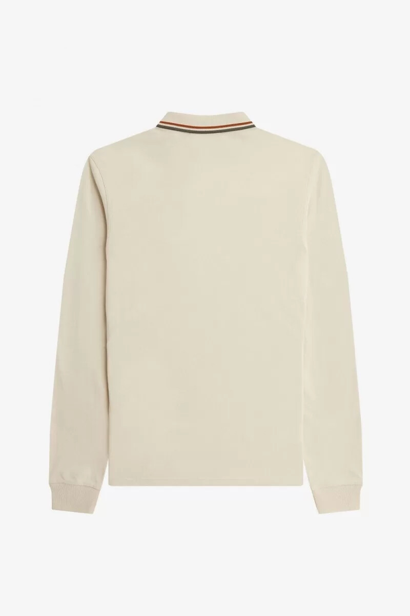 camisa fred perry m3636 para hombre color marrón avena y verde campo
