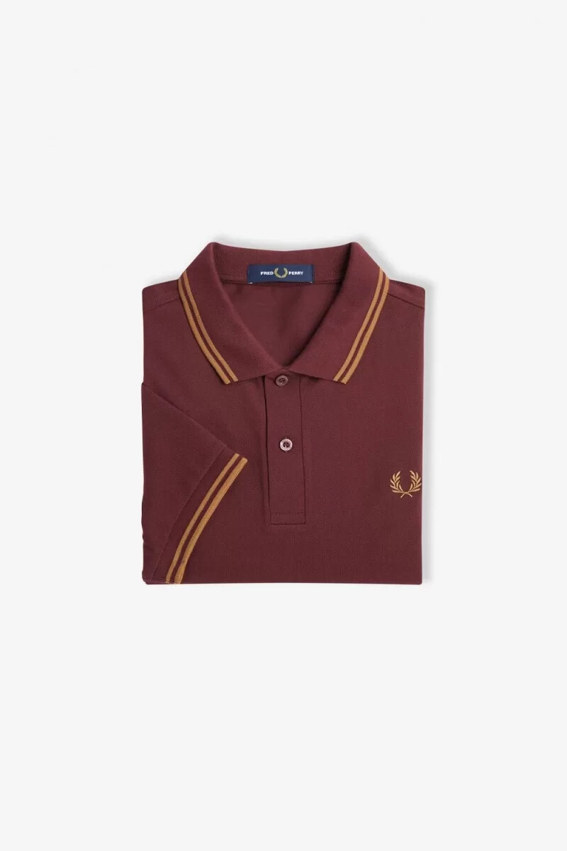 camisa fred perry m3600 para hombre color marrón sangre