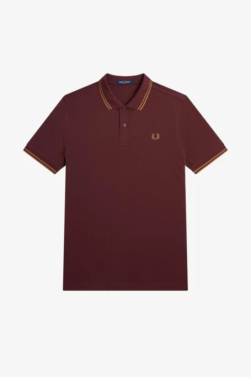 camisa fred perry m3600 para hombre color marrón sangre