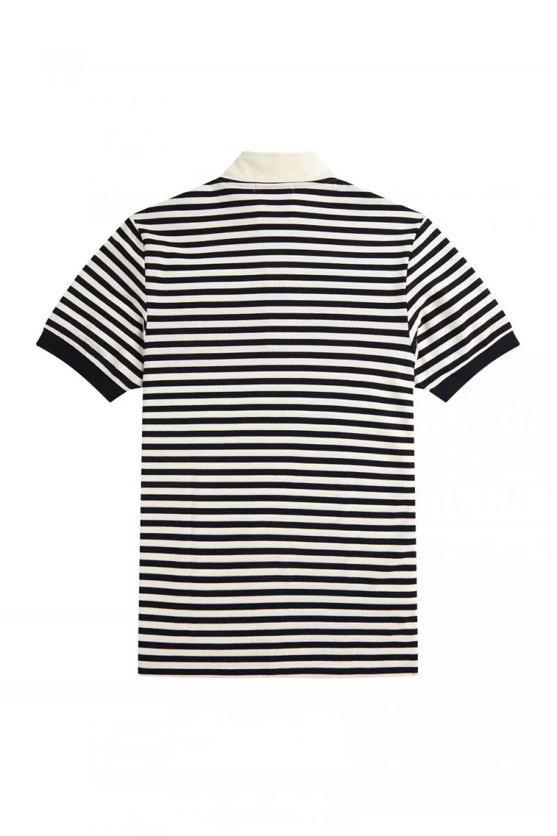 camisa de cuello alto a rayas fred perry para hombre en beige