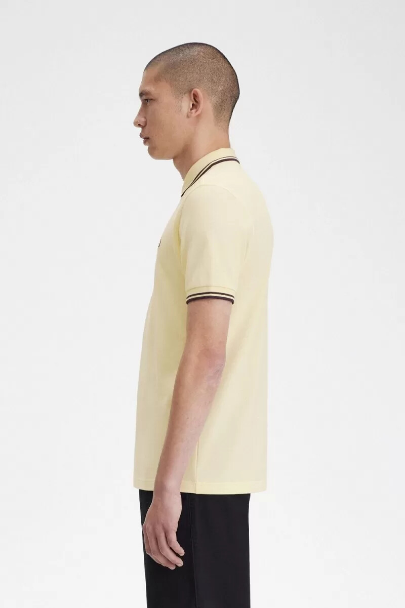 camisa fred perry m3600 para hombre color crema aguamarina azul marino francés