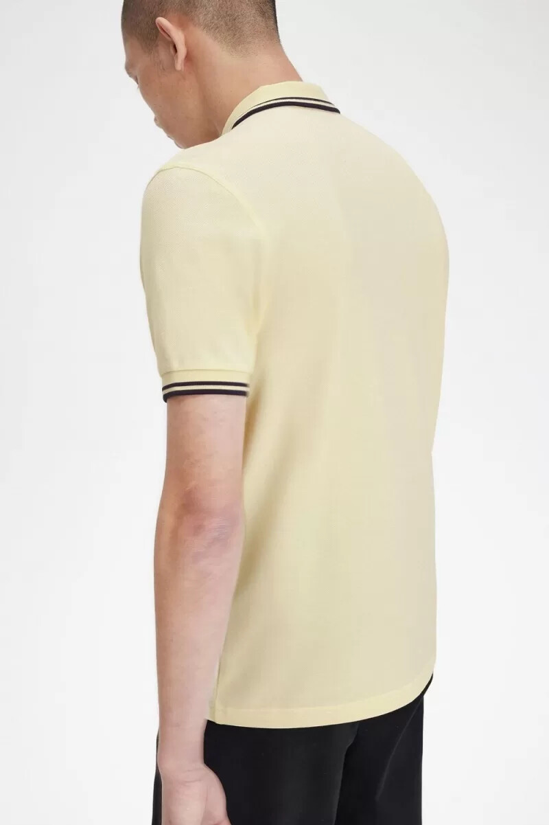 camisa fred perry m3600 para hombre color crema aguamarina azul marino francés
