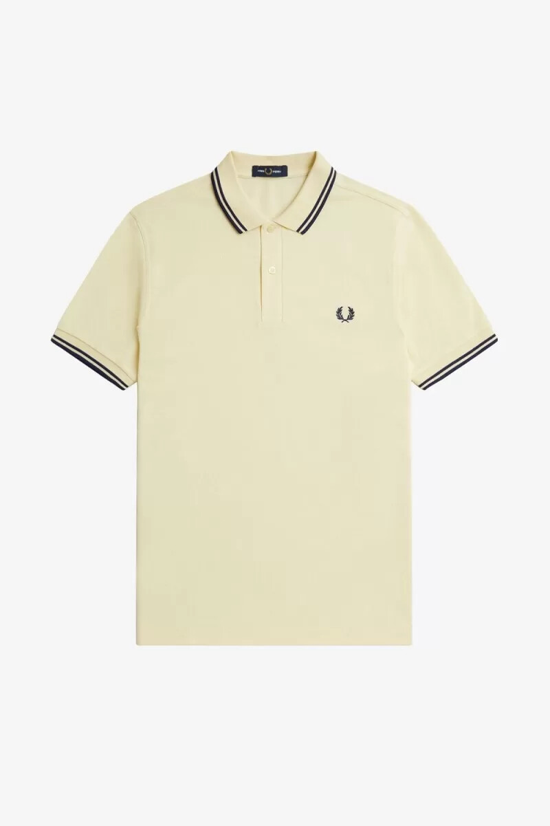 camisa fred perry m3600 para hombre color crema aguamarina azul marino francés