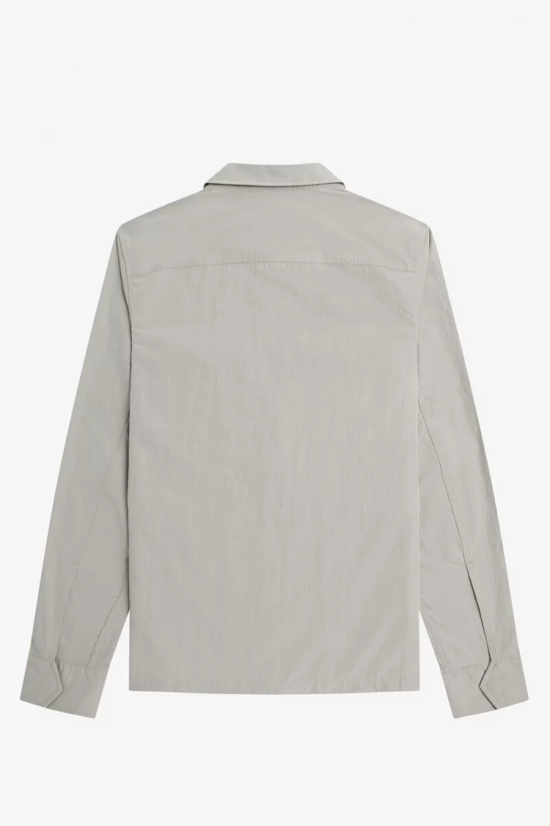 camisa fred perry texturizada con cremallera para hombre gris