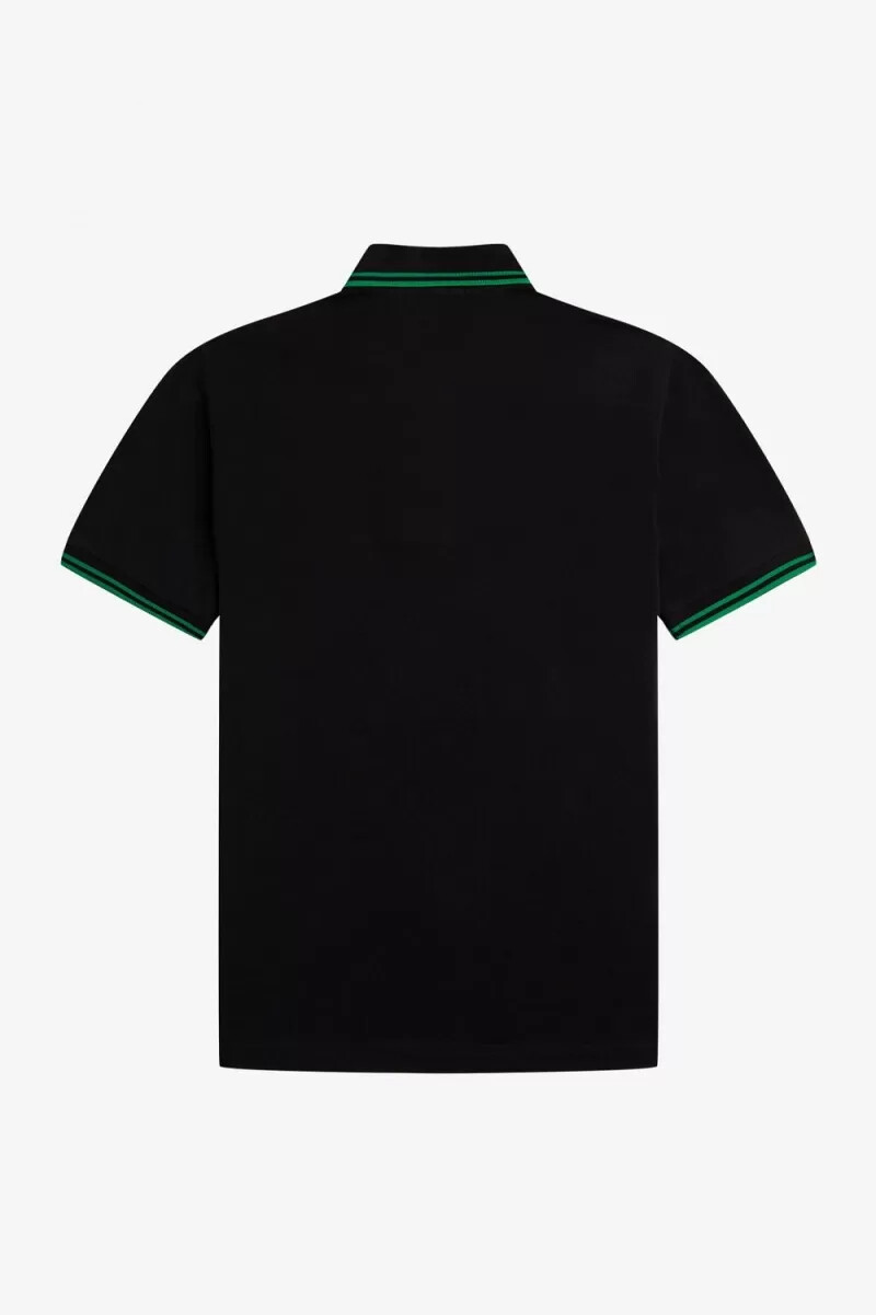camisa fred perry m12 para hombre negra y verde