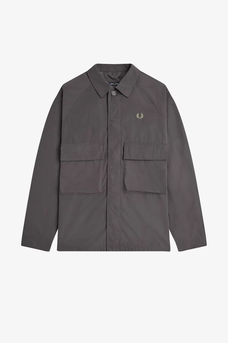 camisa utilitaria fred perry para hombre color gris plomo