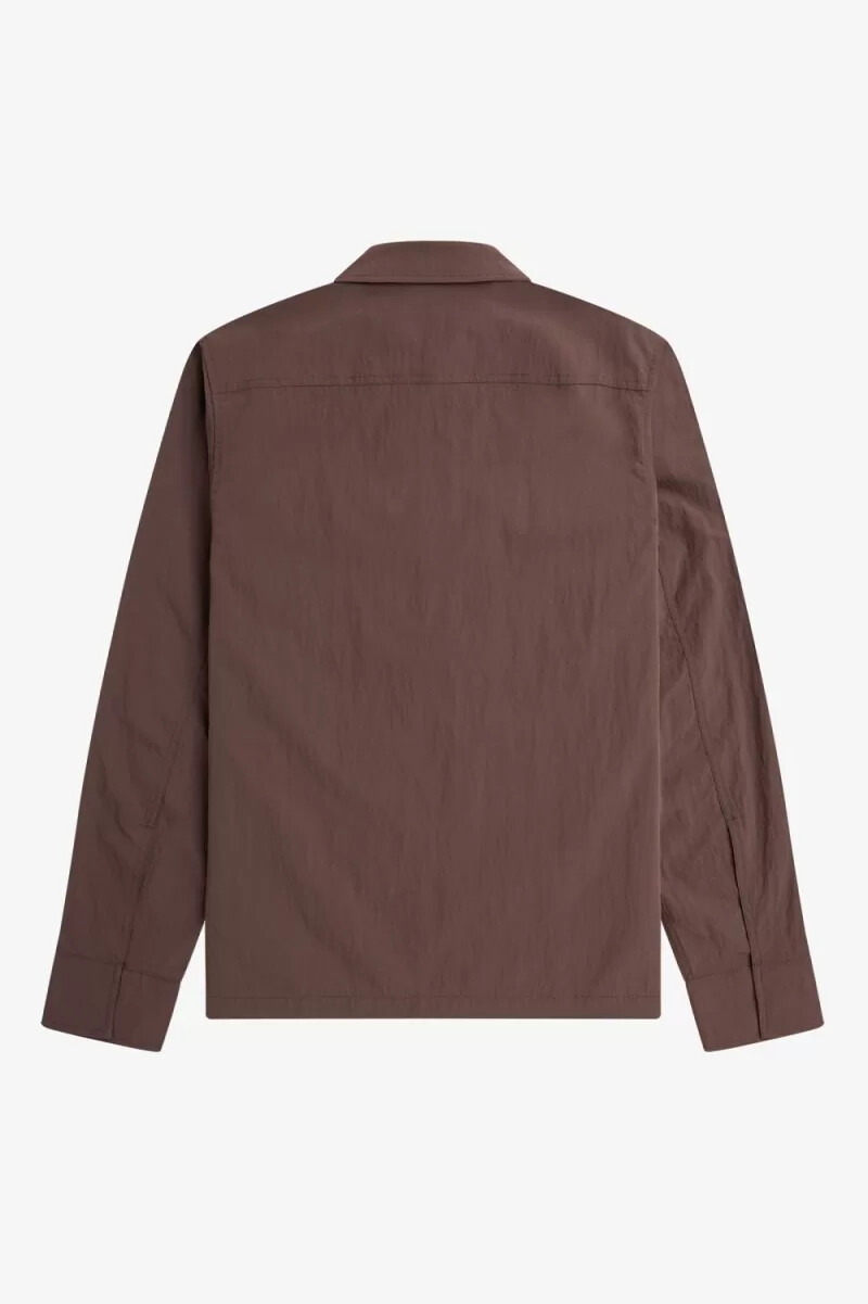 camisa fred perry con cremallera para hombre color rojo oscuro