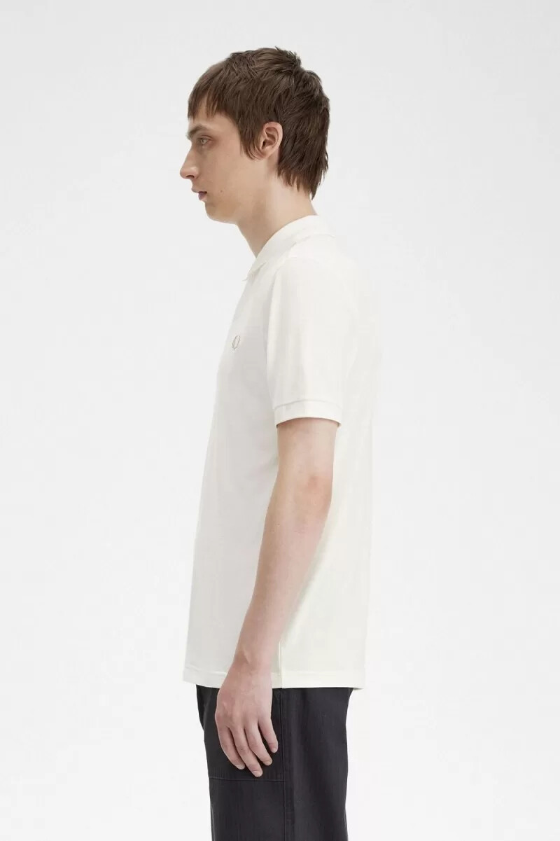 camisa fred perry m6000 para hombre blanca nieve y verde