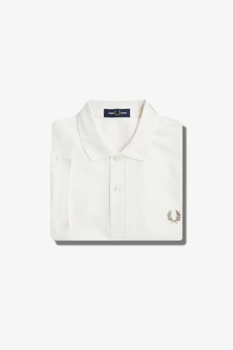 camisa fred perry m6000 para hombre blanca nieve y verde