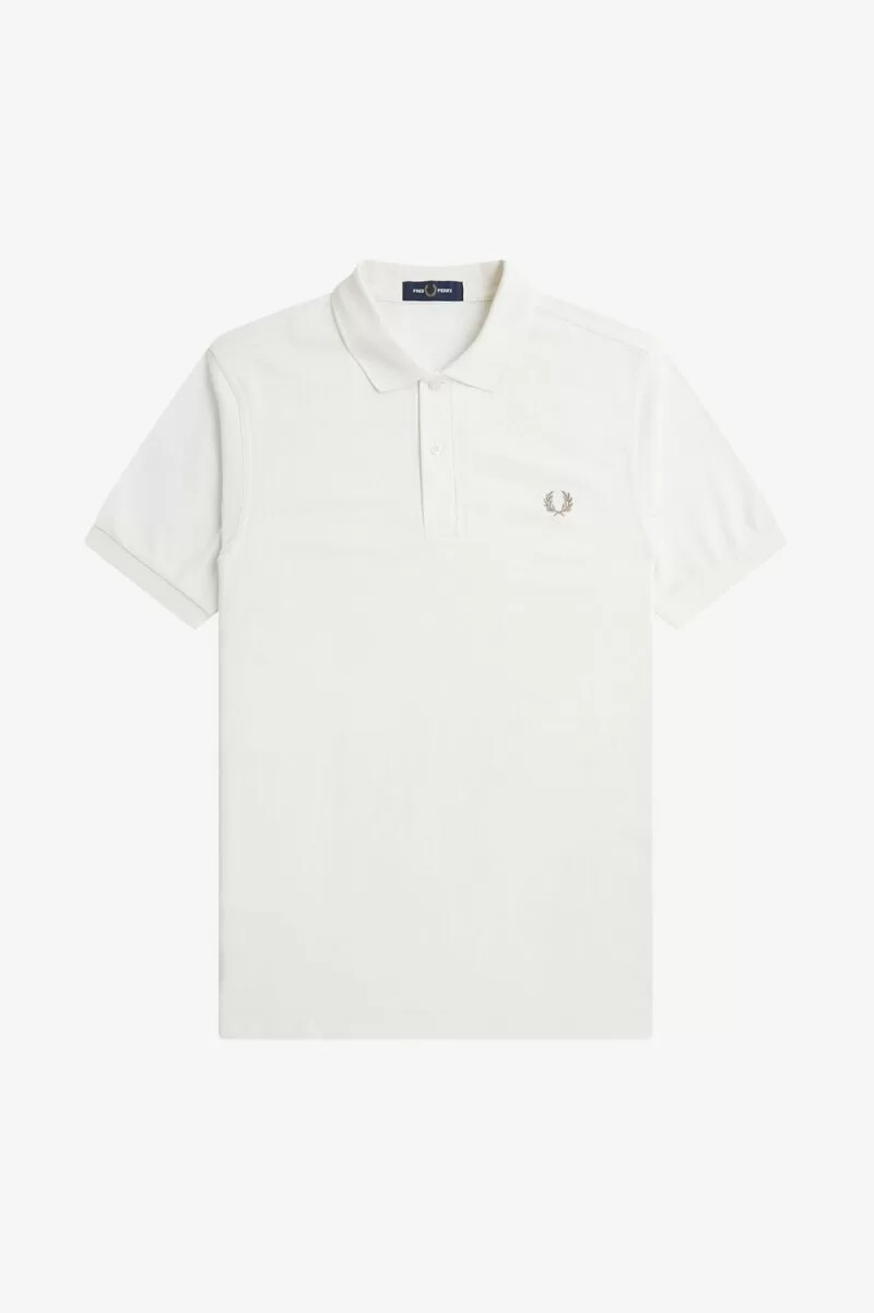 camisa fred perry m6000 para hombre blanca nieve y verde