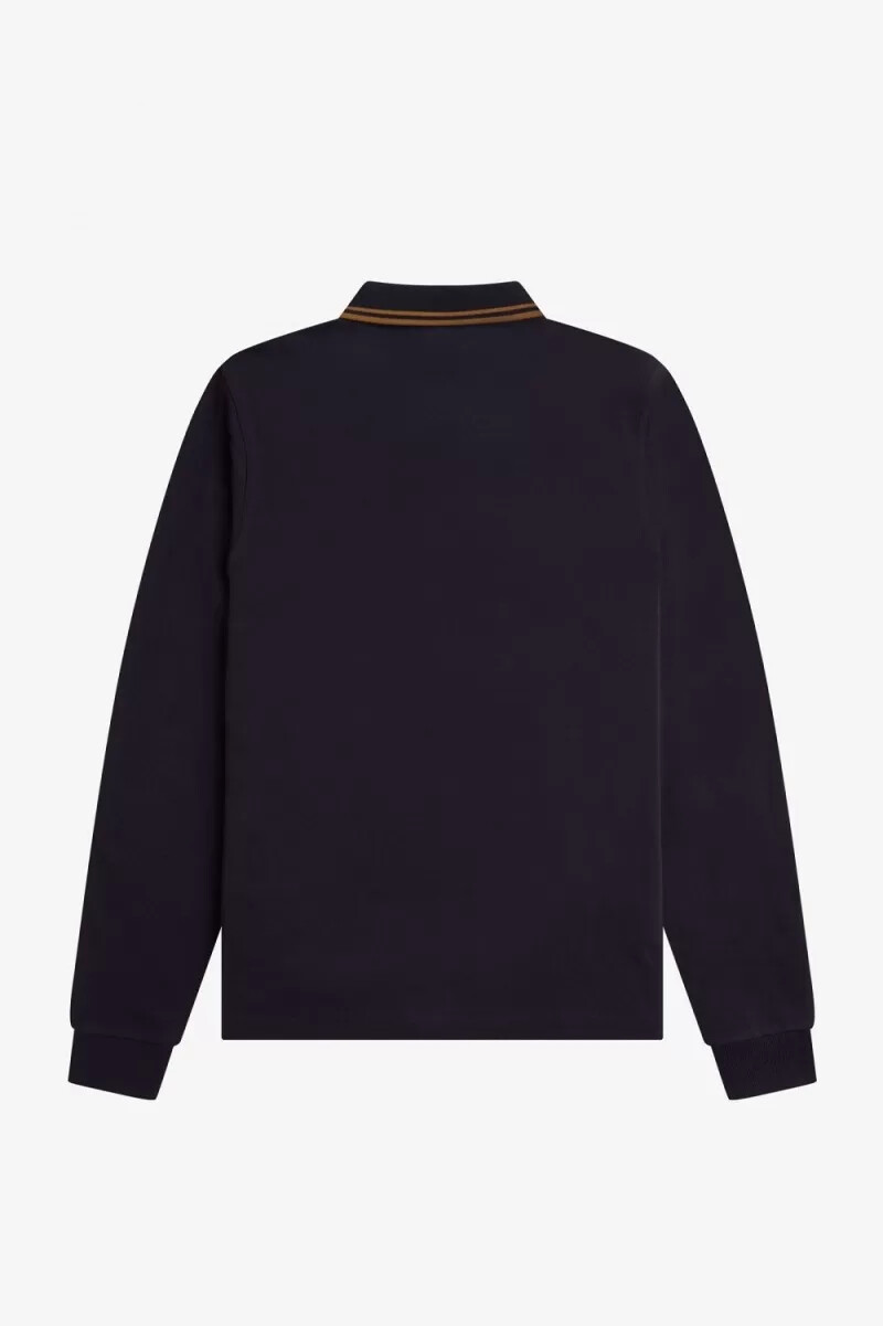 camisa fred perry m3636 para hombre azul marino café oscuro café oscuro