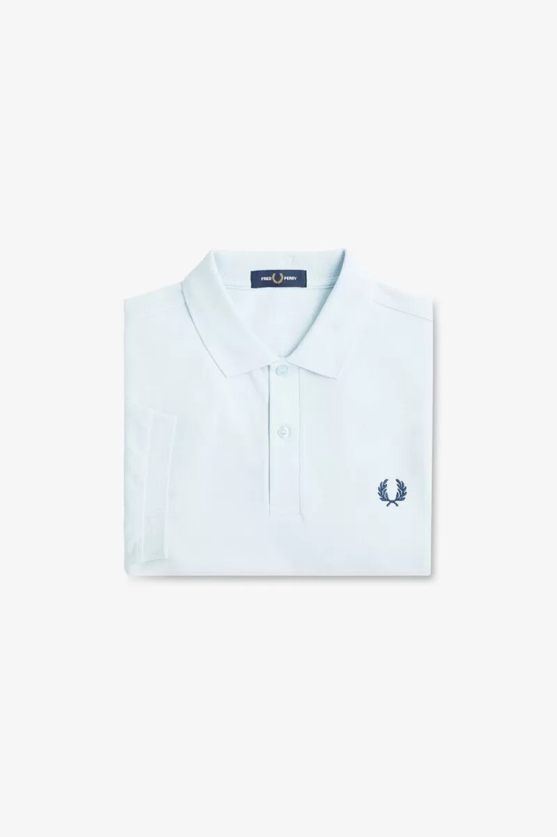 camisa fred perry m6000 para hombre color azul medianoche aguamarina claro