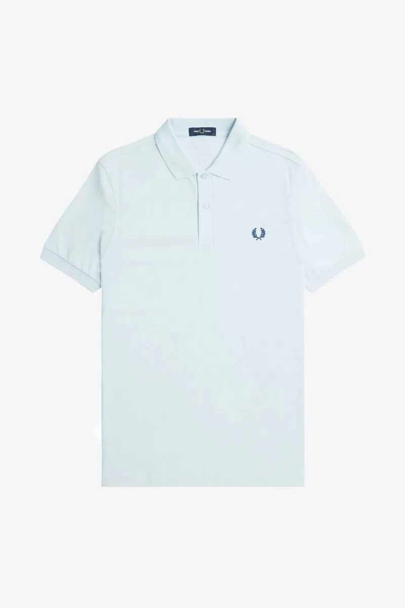 camisa fred perry m6000 para hombre color azul medianoche aguamarina claro