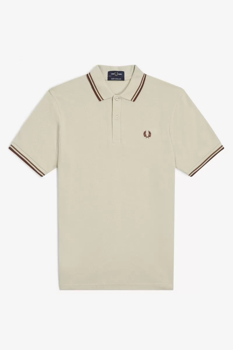 camisa fred perry m12 para hombre color avena café oscuro marrón whisky
