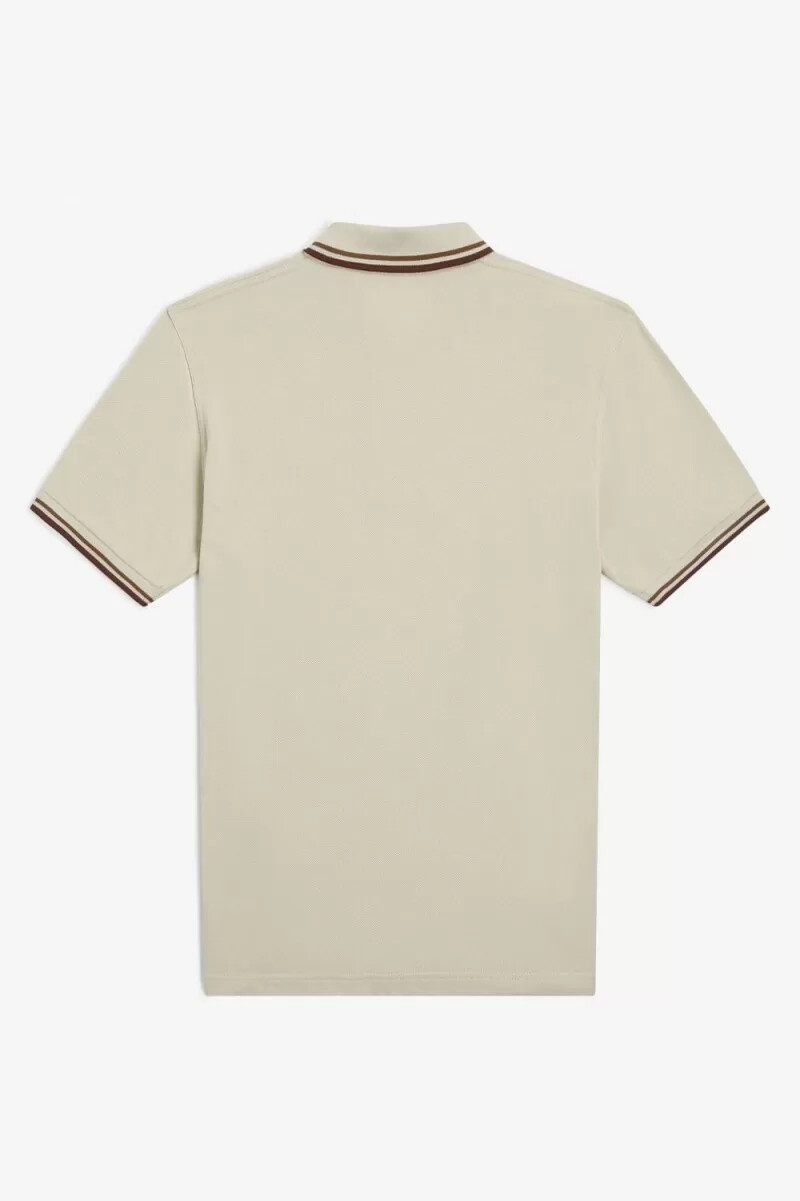 camisa fred perry m12 para hombre color avena café oscuro marrón whisky
