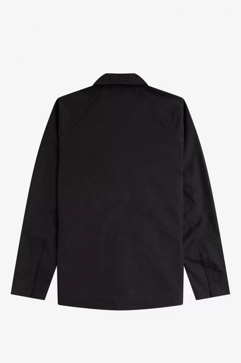 camisa utilitaria fred perry negra para hombre