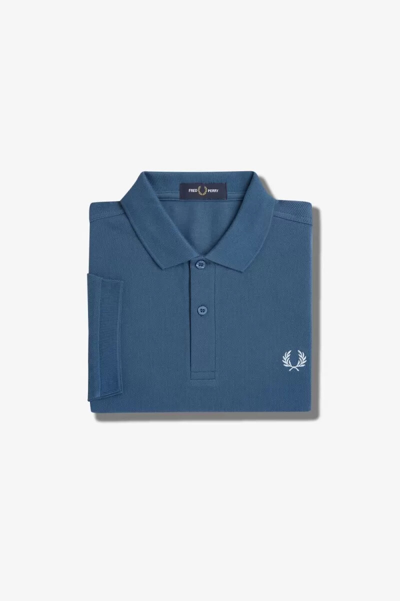 camisa fred perry m6000 para hombre azul medianoche aguamarina claro