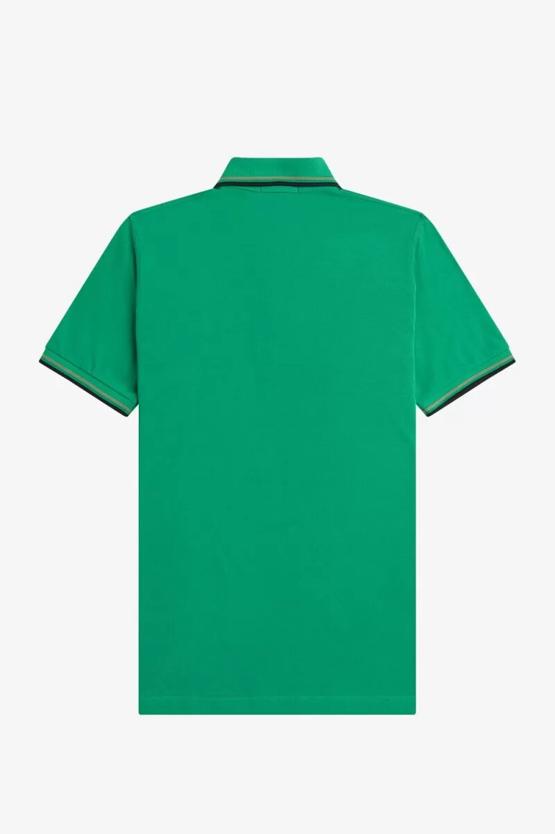 camisa fred perry m12 para hombre color verde campo verde y negro