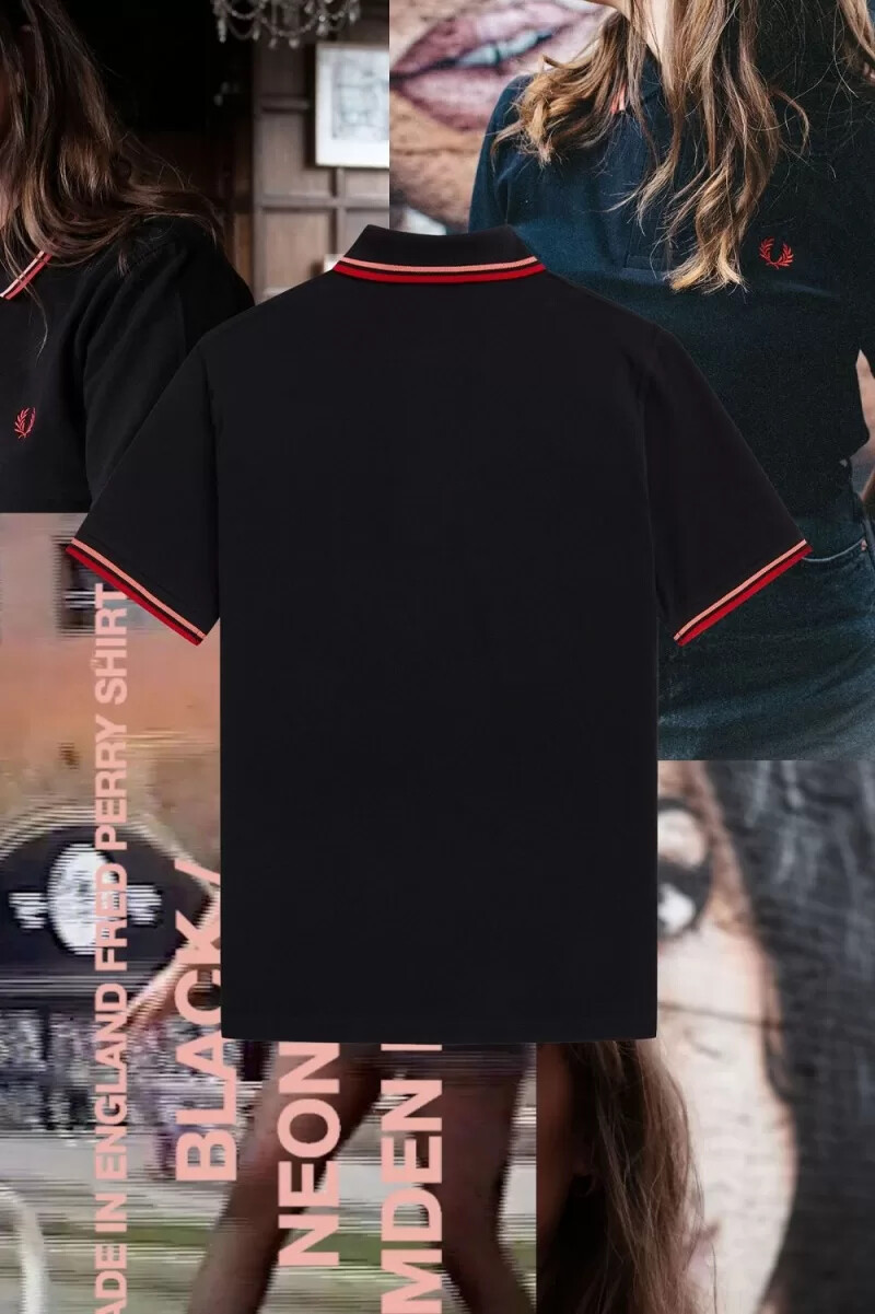 camisa fred perry m12 para hombre color negro coral camden brick