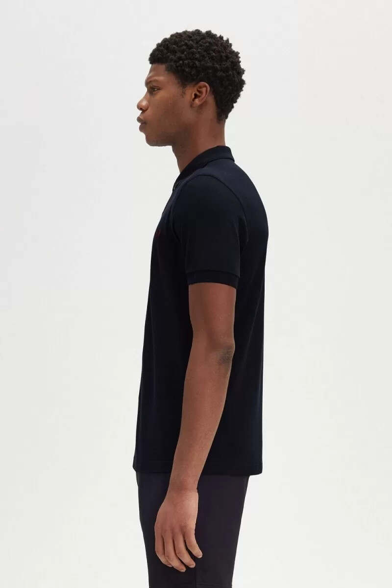 camisa fred perry m6000 para hombre azul marino rojo quemado