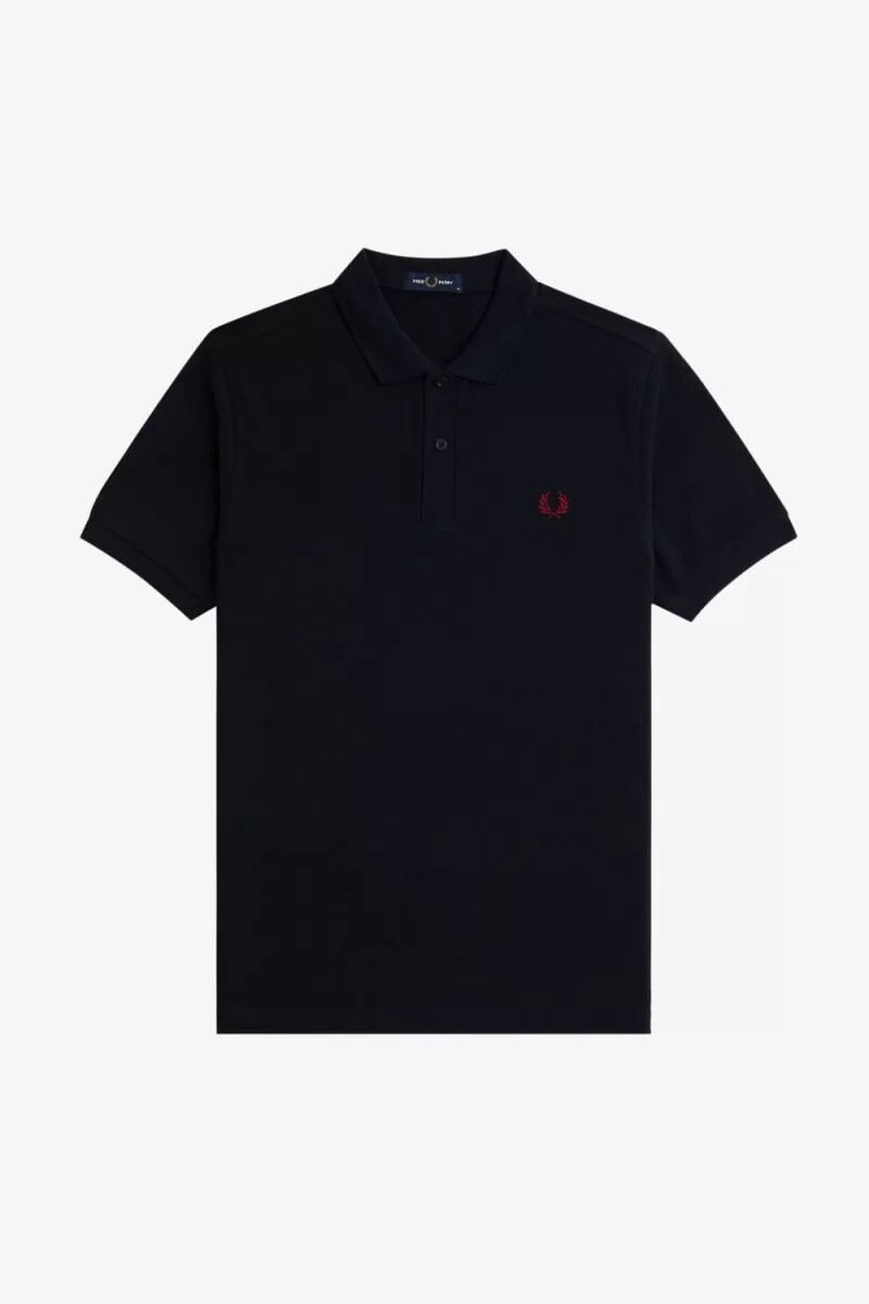 camisa fred perry m6000 para hombre azul marino rojo quemado